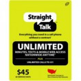 Straight talk 45$ Unlimited Talk Text Web Email Delivery